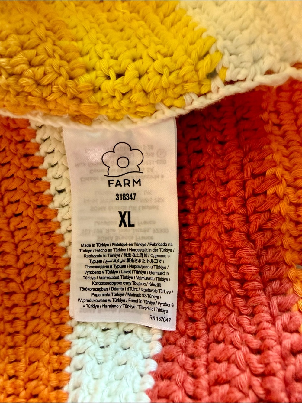 FARM Rio Handmade Cotton Crochet Crop Sweater - Picture 6 of 9